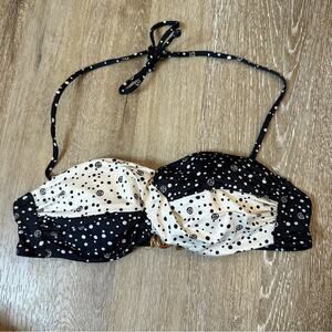 Victorias Secret Ruched Black and White Bikini Top 32A